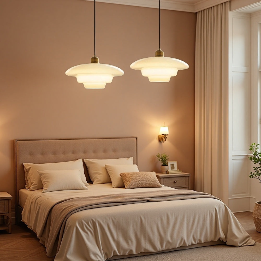 Art Deco Opal Glass Ceiling Light for Dining Room