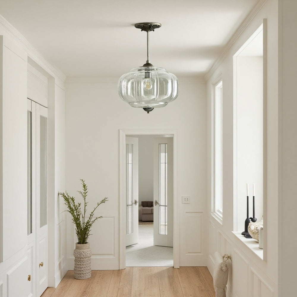Vintage Glass Ceiling Light – Elegant Semi-Flush Lighting