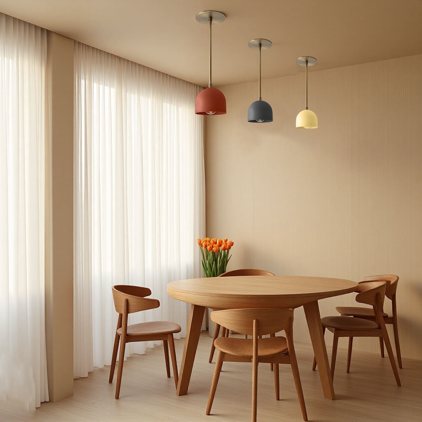 Suspension moderne en laiton et noir pour salon