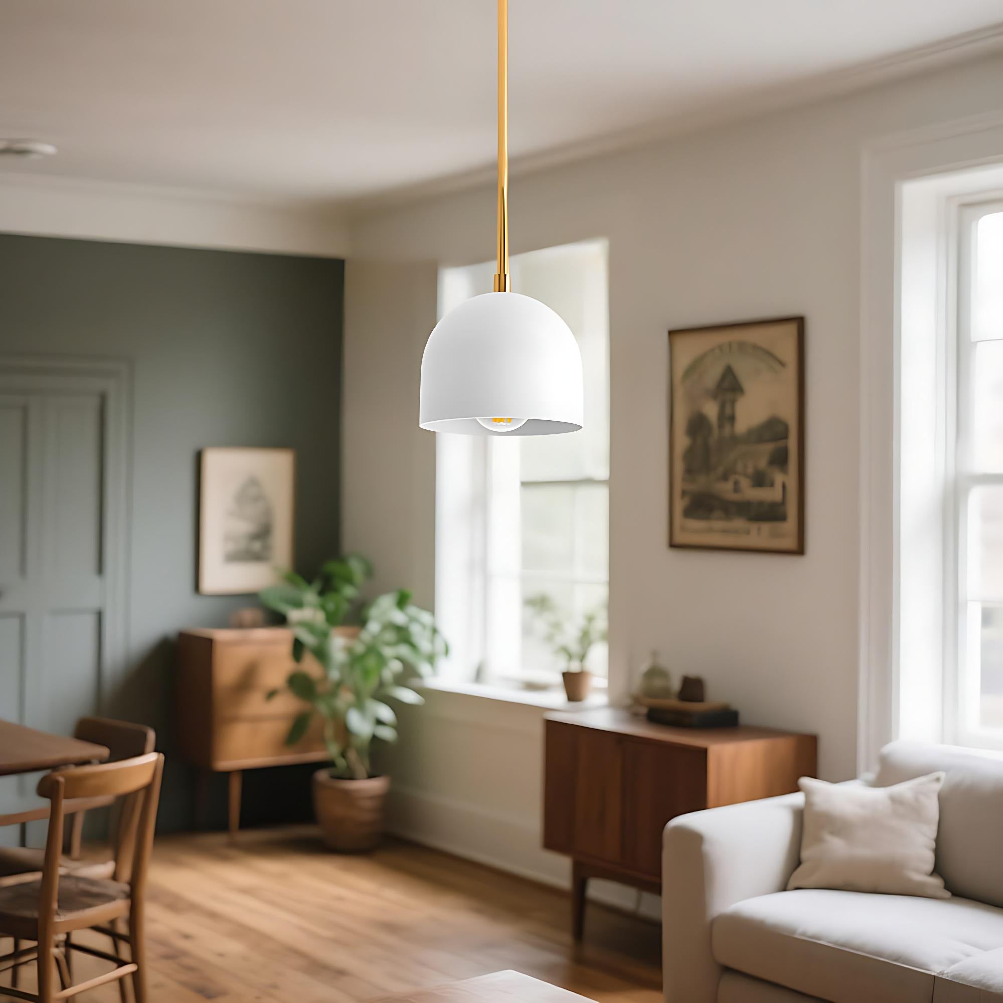 Suspension moderne en laiton et noir pour salon