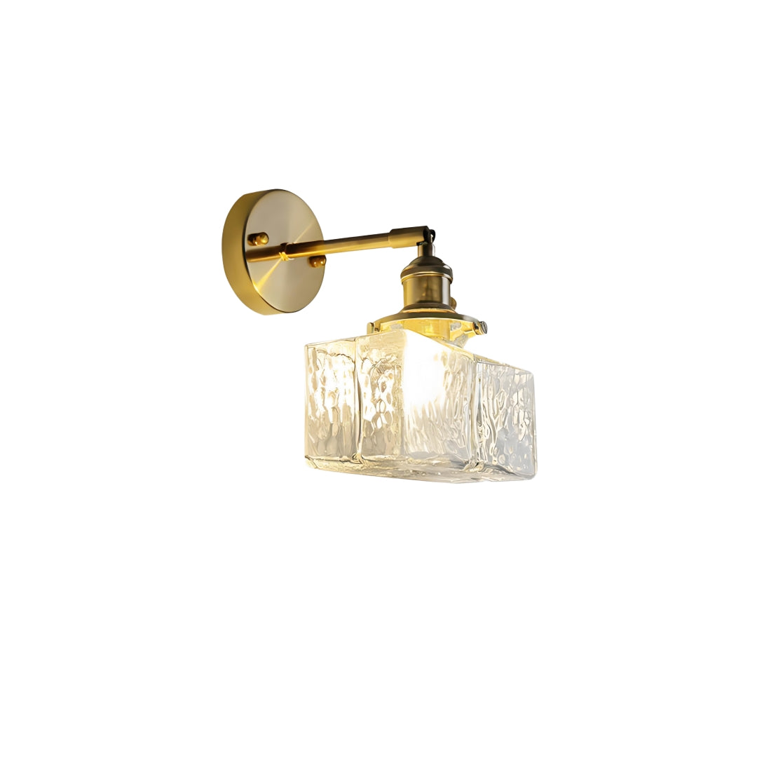 Applique murale en laiton et verre de style Japandi pour chambre ou couloir