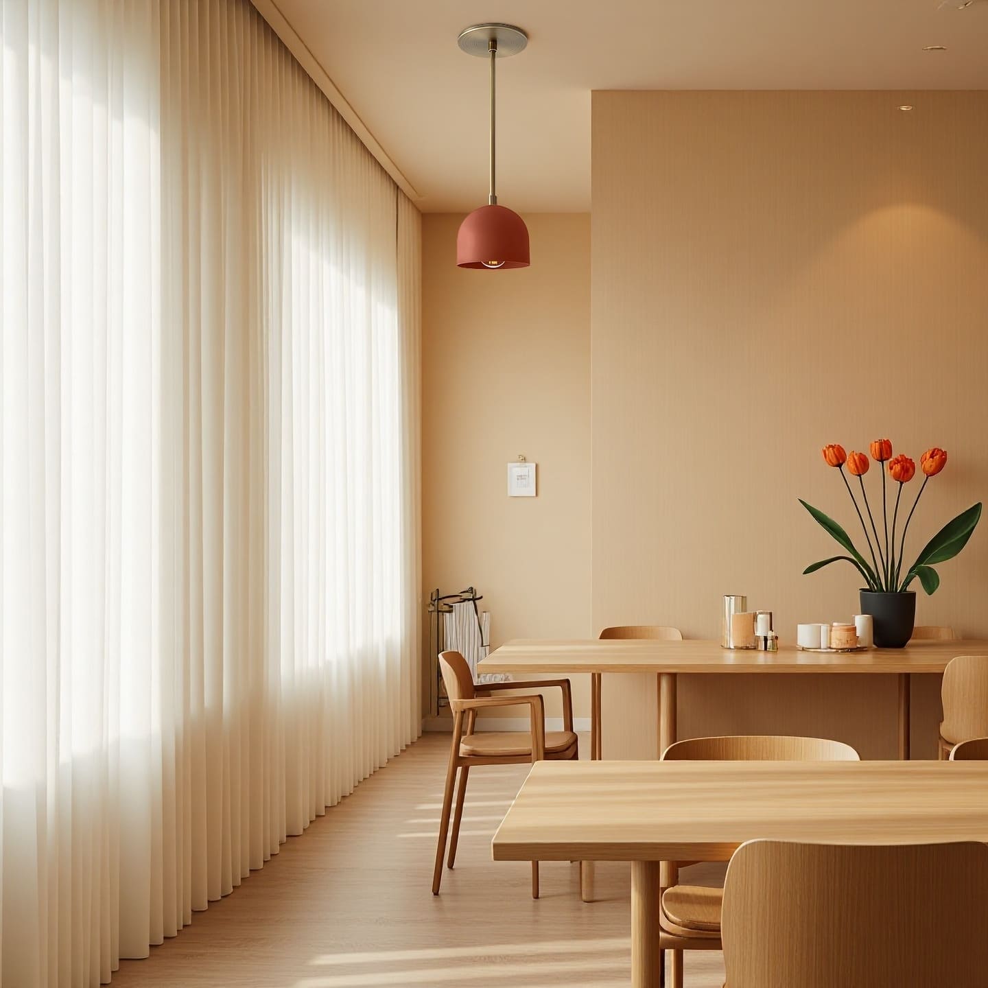 Suspension moderne en laiton et noir pour salon