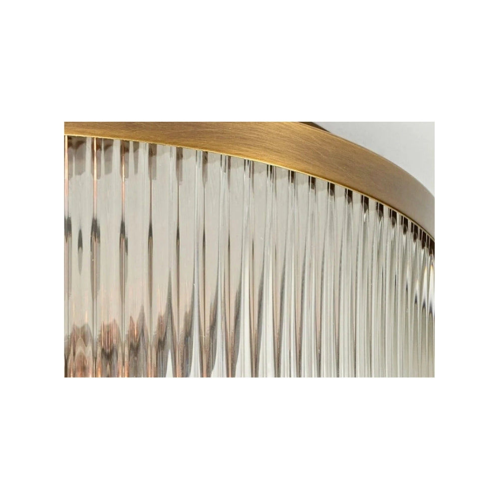 Plafonnier élégant en verre nervuré