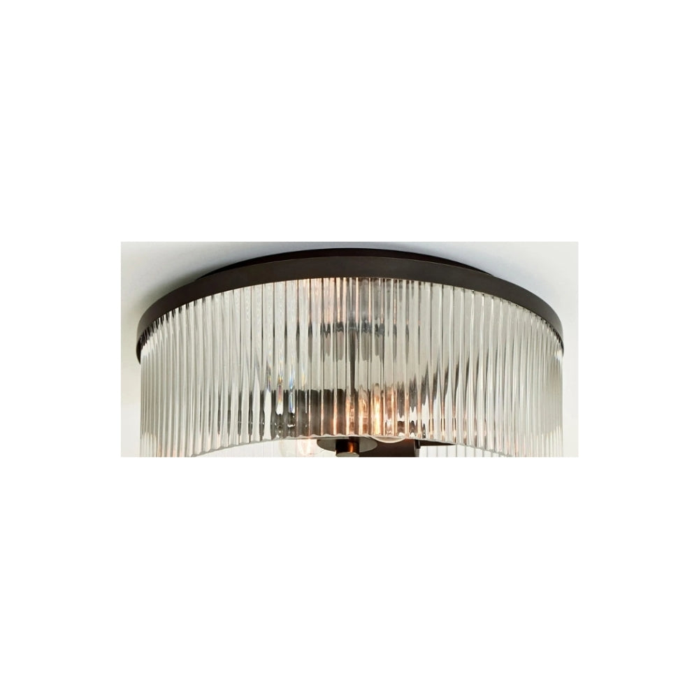 Plafonnier élégant en verre nervuré