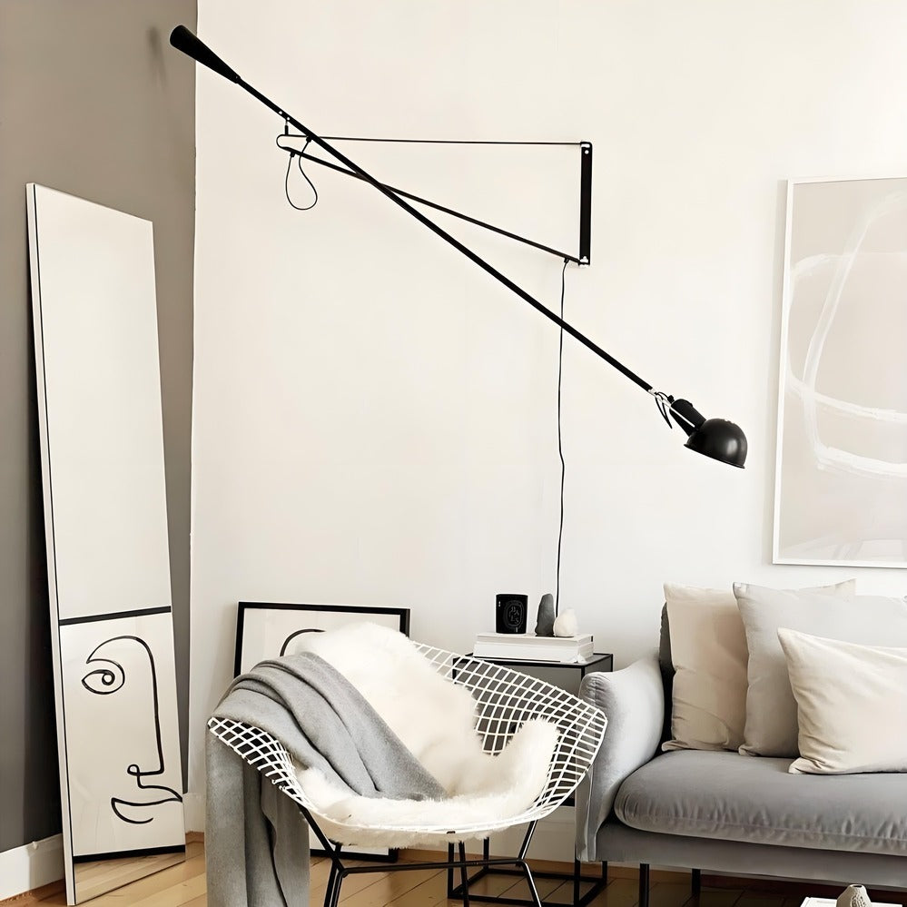 265 Adjustable Metal Long Arm Wall Lamp for Living Room