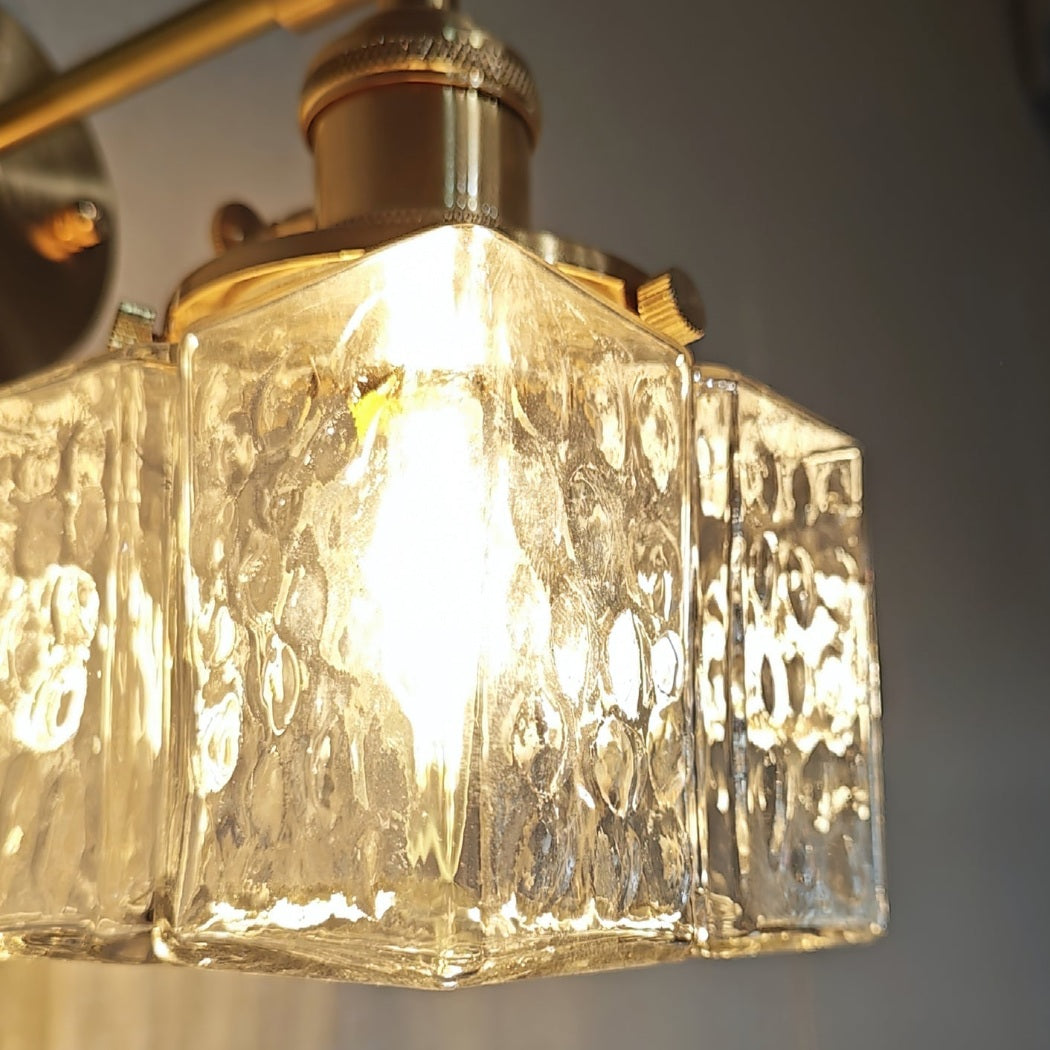 Applique murale en laiton et verre de style Japandi pour chambre ou couloir