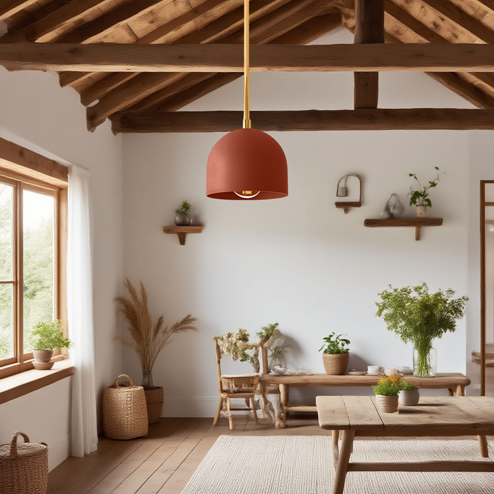 Suspension moderne en laiton et noir pour salon