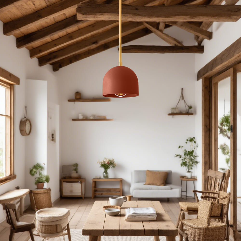 Suspension moderne en laiton et noir pour salon