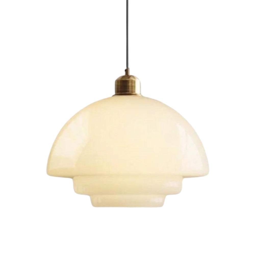 Art Deco opaal glazen plafondlamp voor de eetkamer