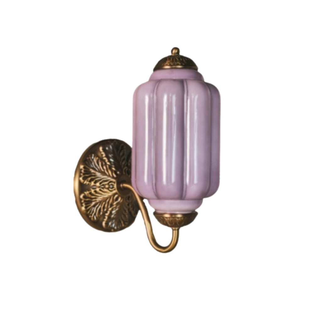 Classic Brass Wall Sconce with Glass Shade - Hallway Lighting