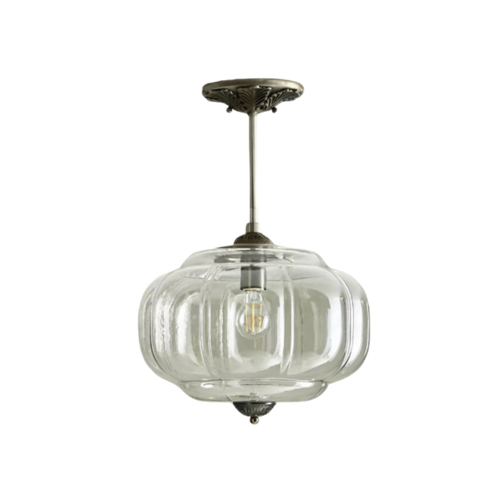 Vintage Glass Ceiling Light – Elegant Semi-Flush Lighting