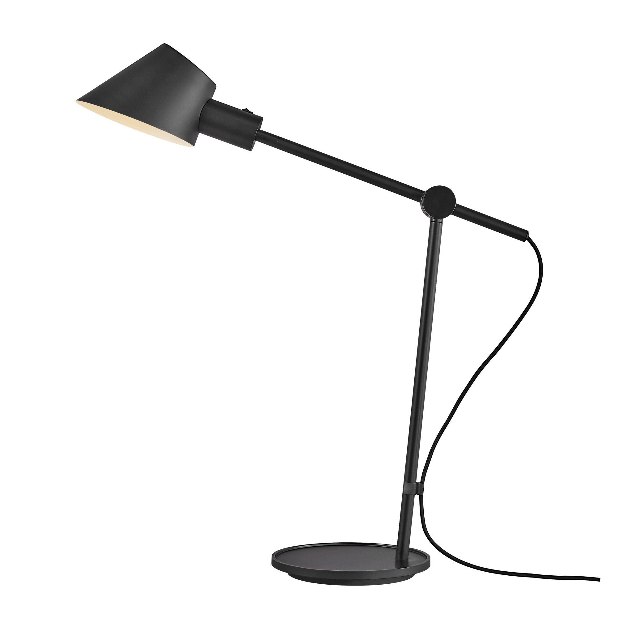 Lampe de table minimaliste noire réglable pour la maison et le bureau