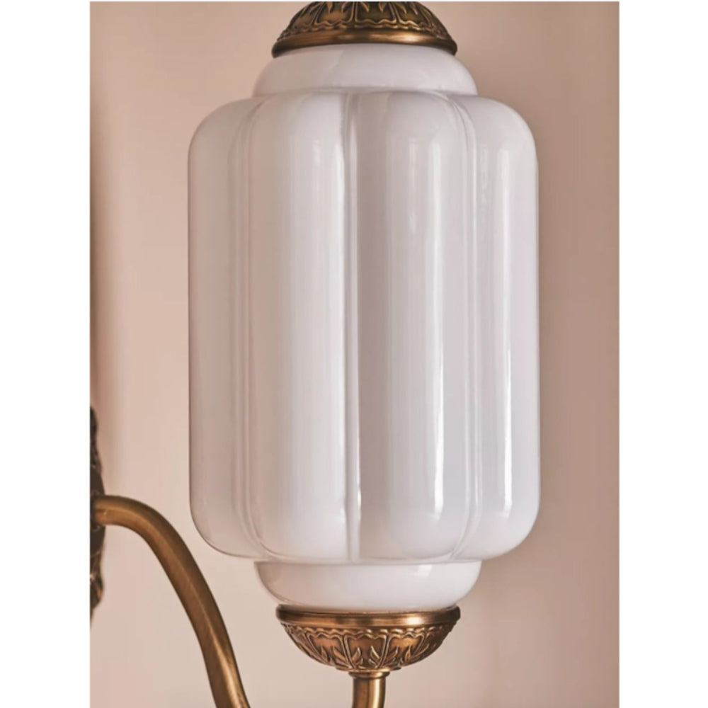 Classic Brass Wall Sconce with Glass Shade - Hallway Lighting
