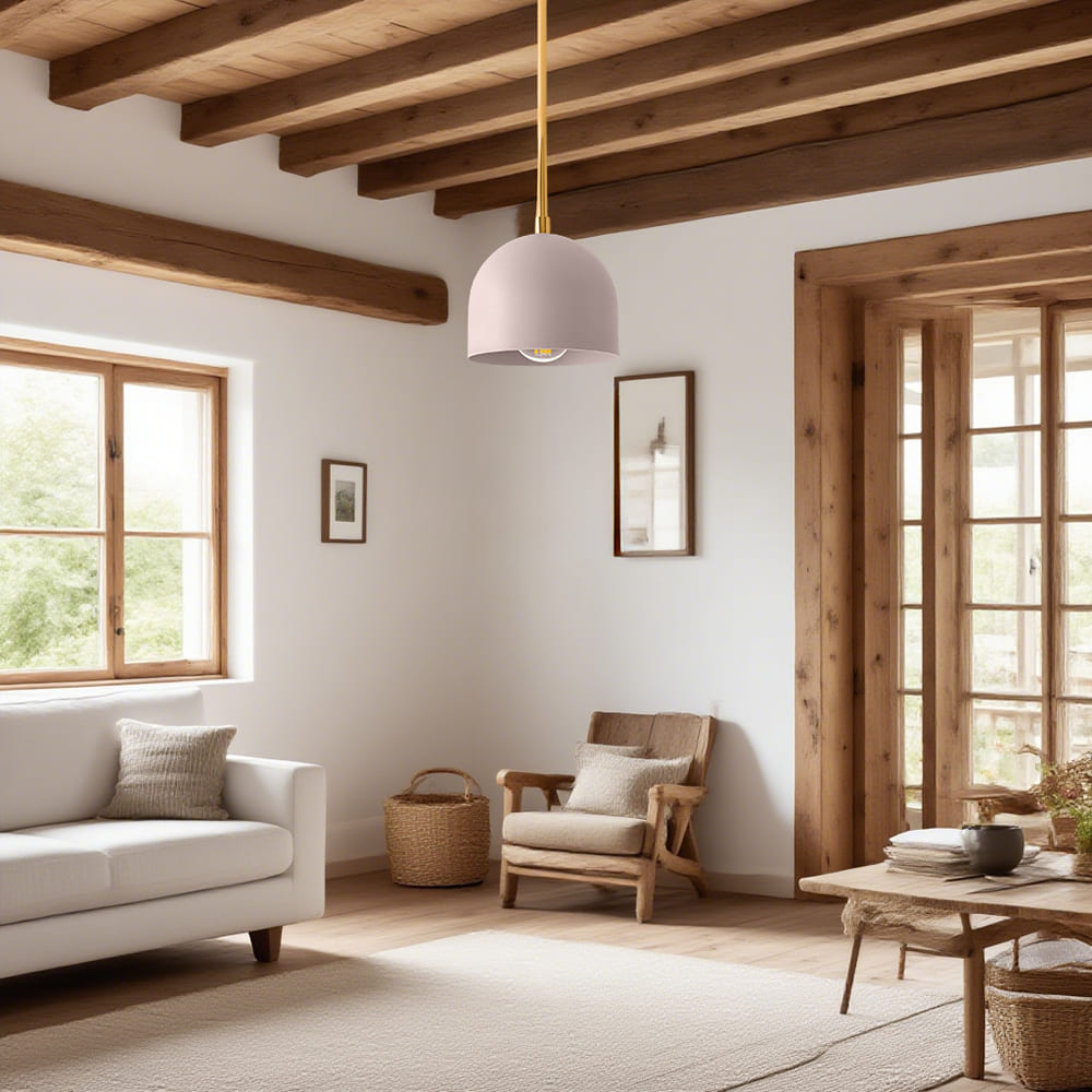 Suspension moderne en laiton et noir pour salon