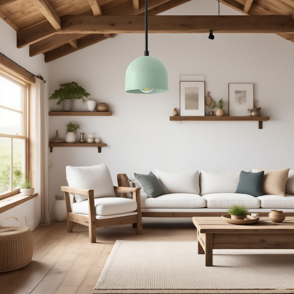 Suspension moderne en laiton et noir pour salon