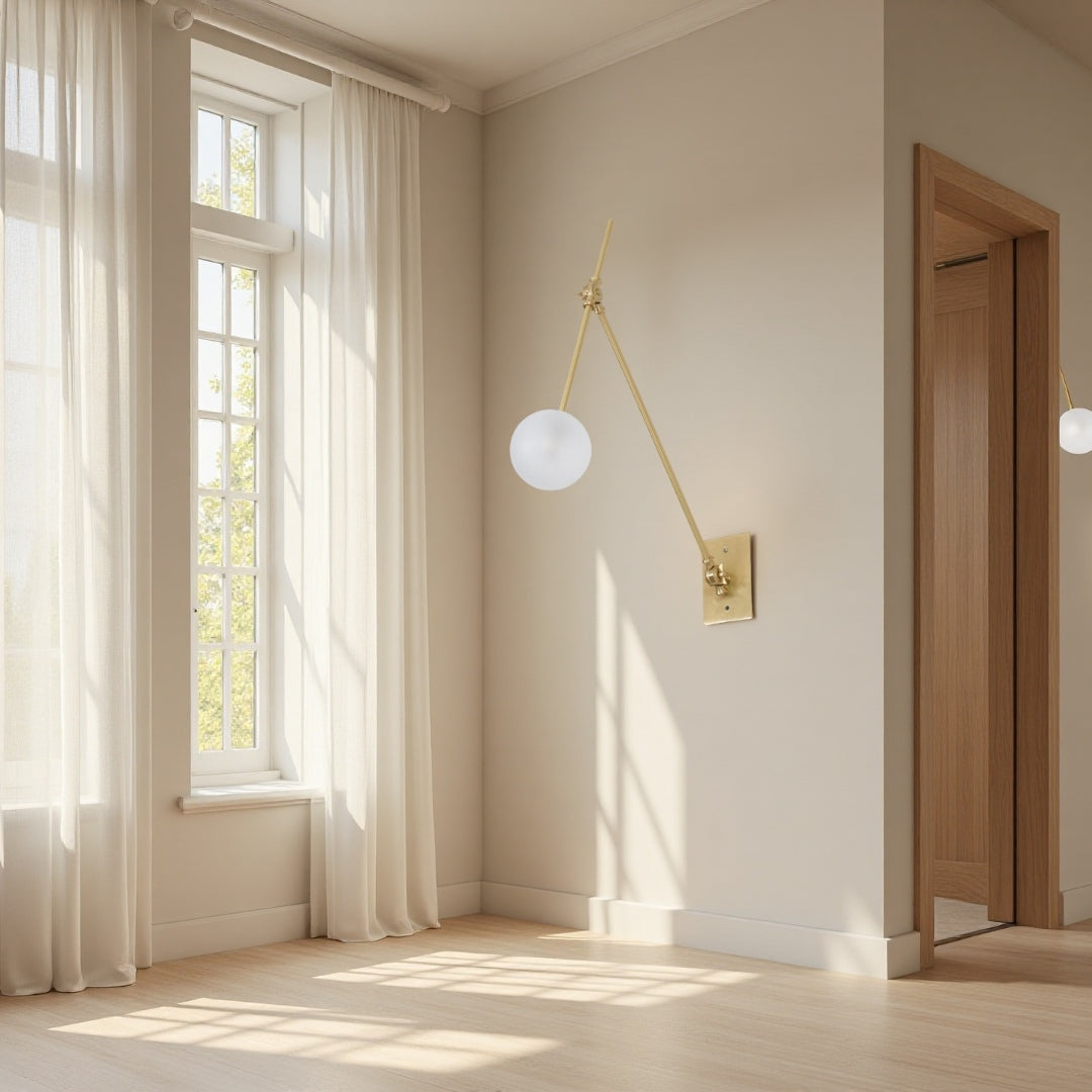 Modern Maybe Adjustable Rocker Arm Wall Light – Subtle Lighting for Serene Interiors