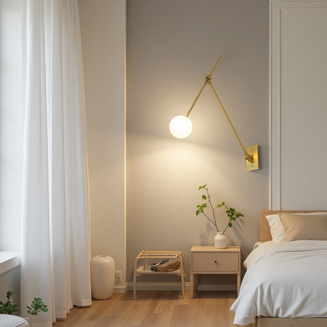 Modern Maybe Adjustable Rocker Arm Wall Light – Subtle Lighting for Serene Interiors
