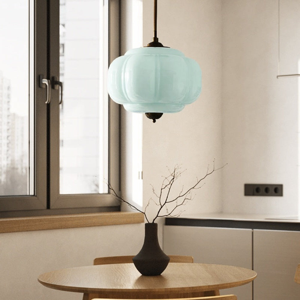 Vintage Glass Ceiling Light – Elegant Semi-Flush Lighting