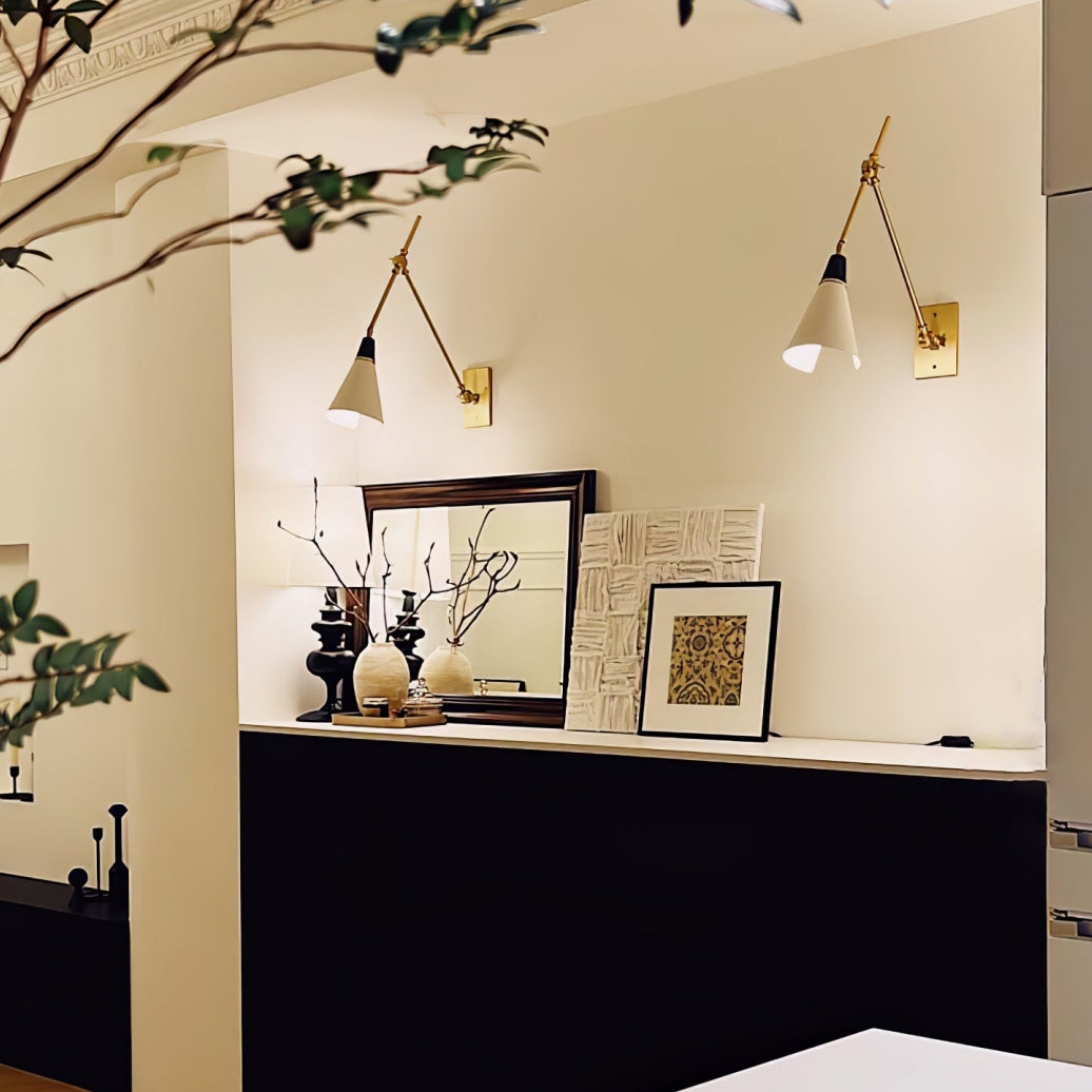 Modern Magari Rocker Arm Wall Lamp – Minimalist Glow for Bedroom or Hallway