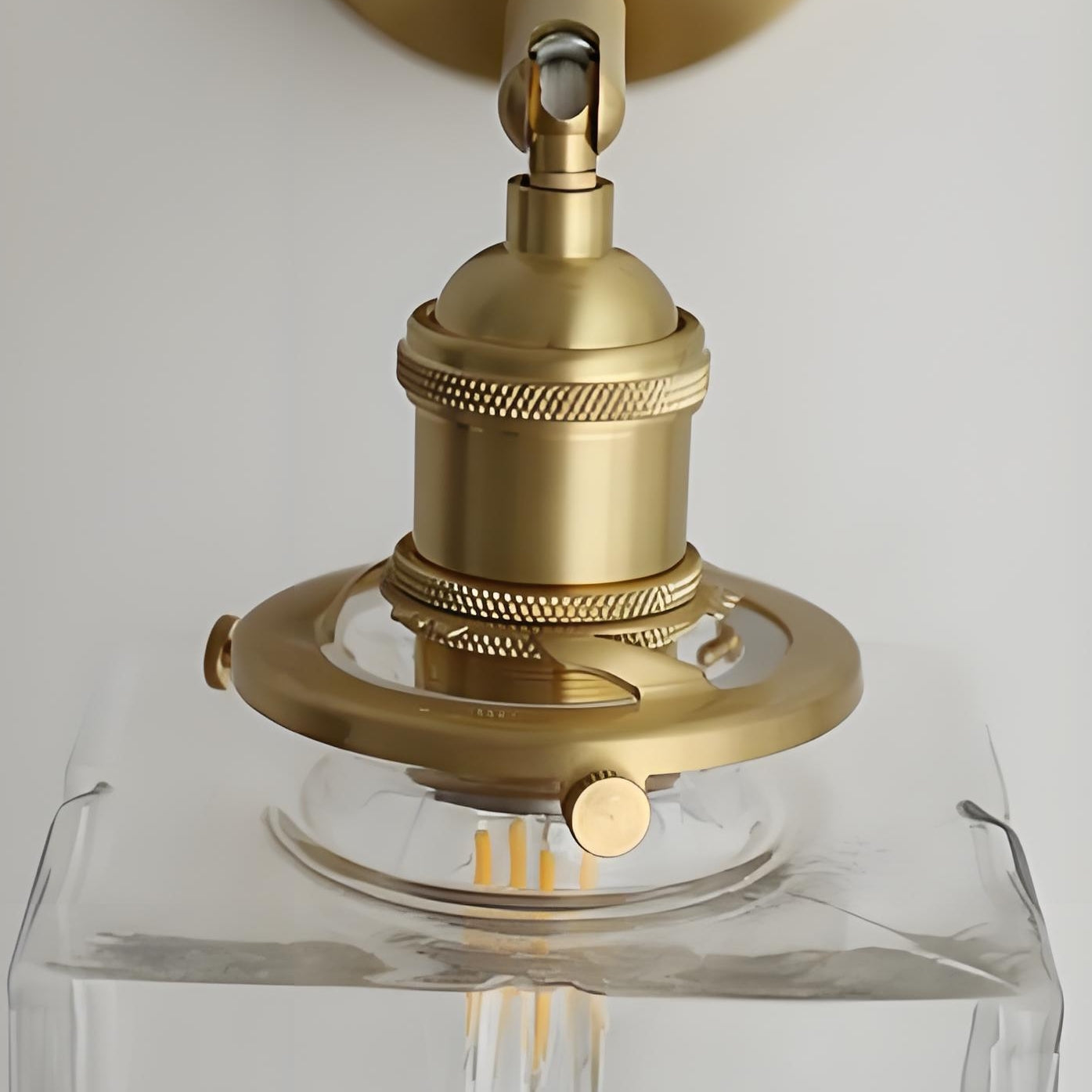 Applique murale en laiton et verre de style Japandi pour chambre ou couloir