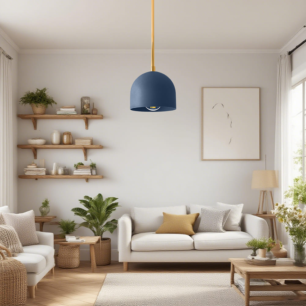 Suspension moderne en laiton et noir pour salon