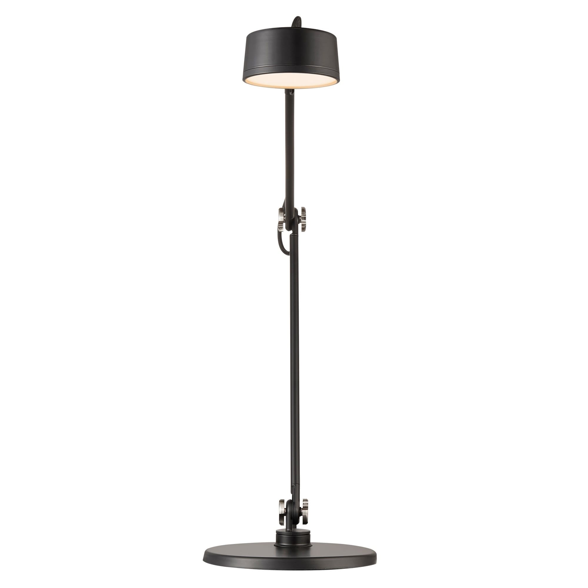 Lampe de table LED réglable en métal noir moderne pour salon