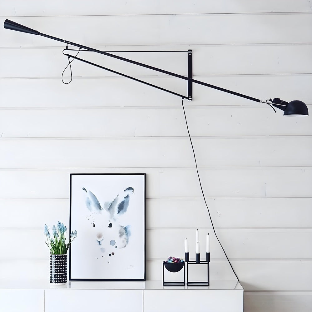 265 Adjustable Metal Long Arm Wall Lamp for Living Room