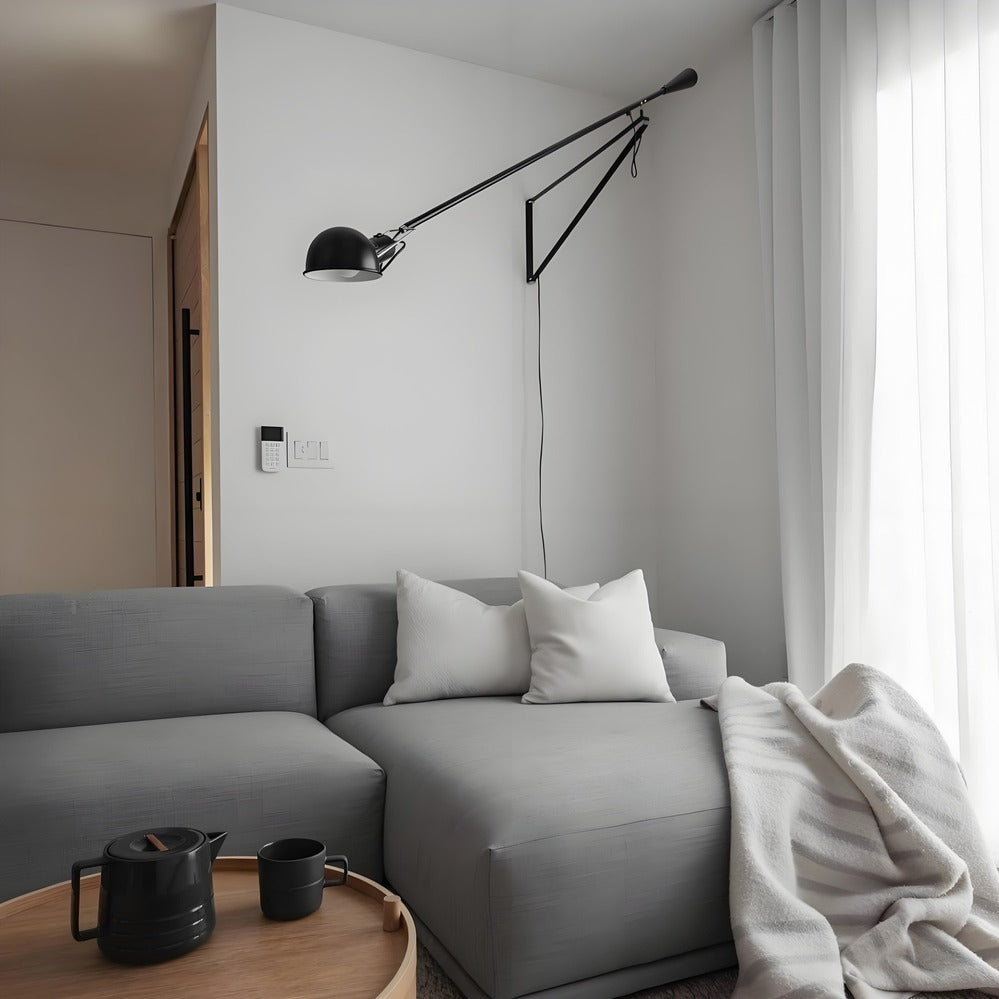 265 Adjustable Metal Long Arm Wall Lamp for Living Room