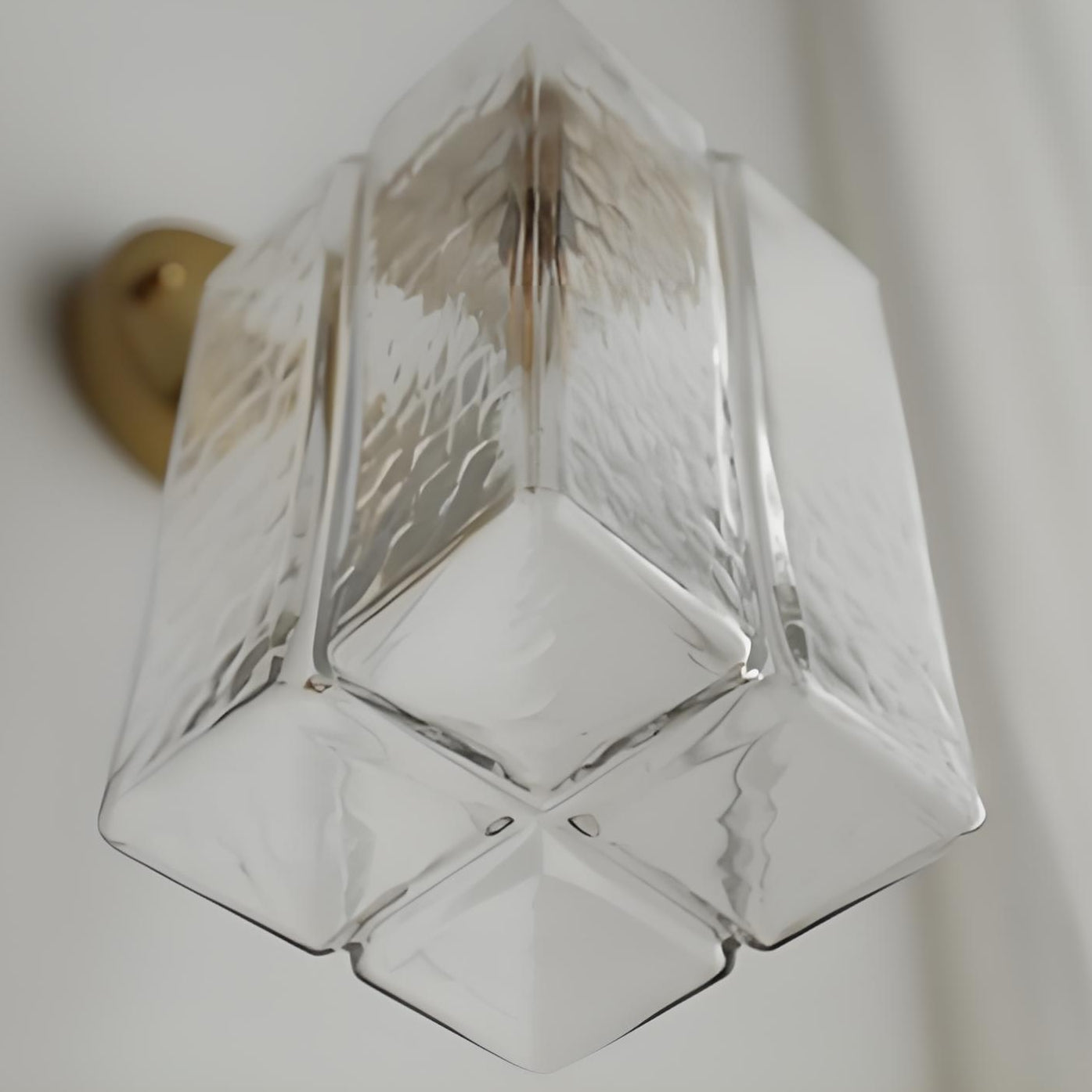 Applique murale en laiton et verre de style Japandi pour chambre ou couloir